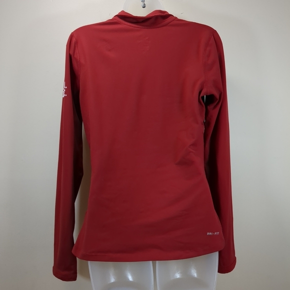 Nike women's Alabama lightweight 1/4 zip pullover shirt red/white, size M - Picture 5 of 14